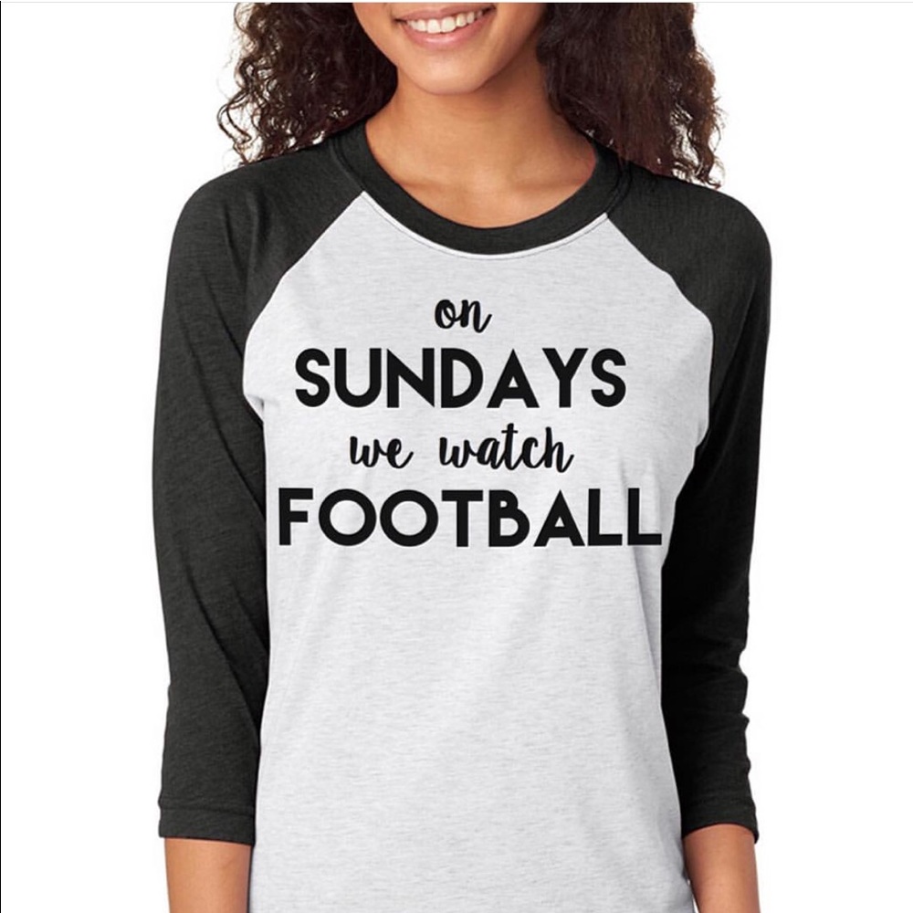 On Sundays We Watch Football Unisex Raglan Tee